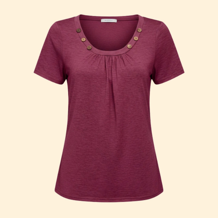 Women’s Casual T-Shirt with Button Detail