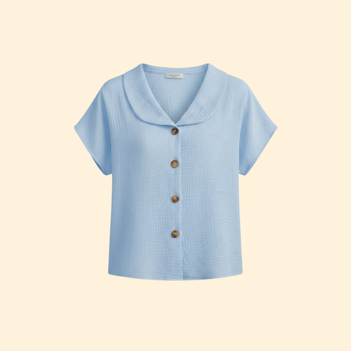 Women’s Casual T-Shirt with Button Detail and Collar