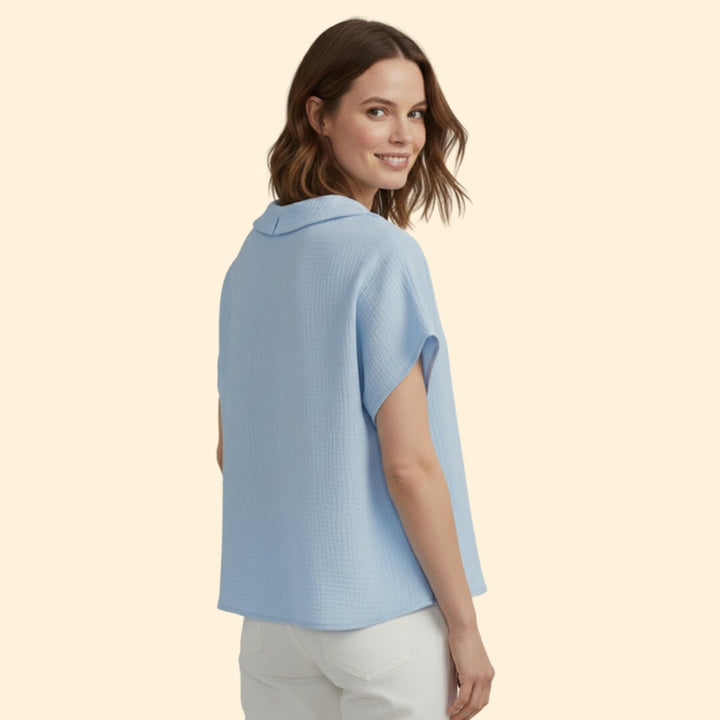 Women’s Casual T-Shirt with Button Detail and Collar