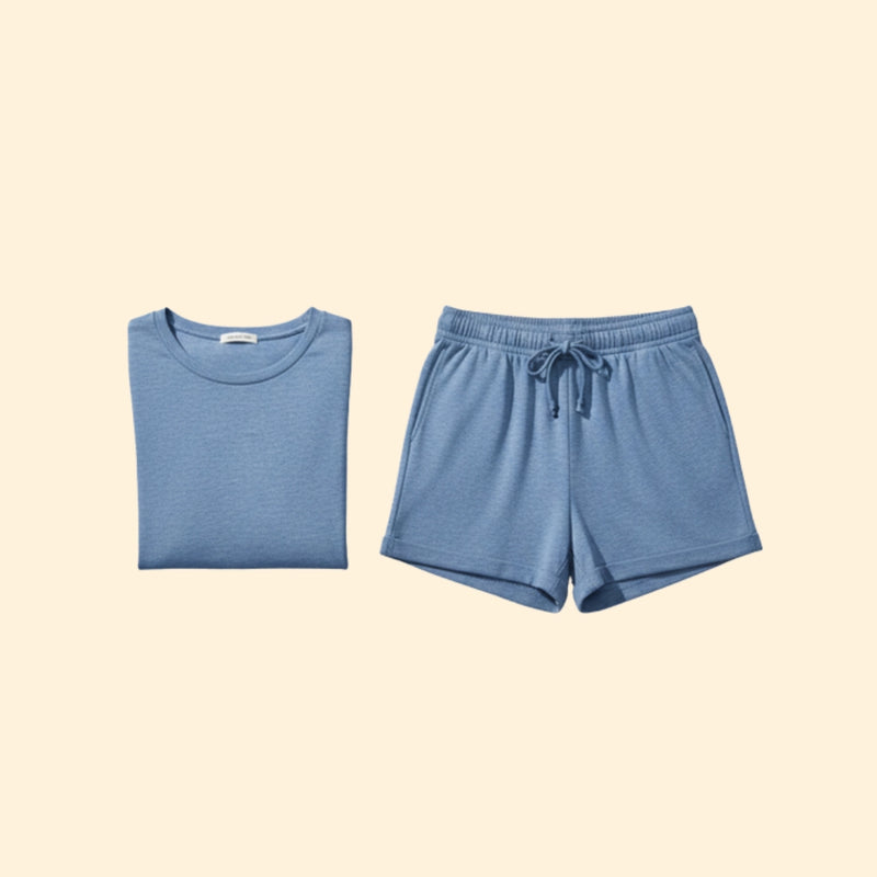 Women’s Casual T-Shirt with Drawstring Shorts