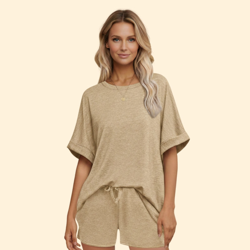 Women’s Casual T-Shirt with Drawstring Shorts