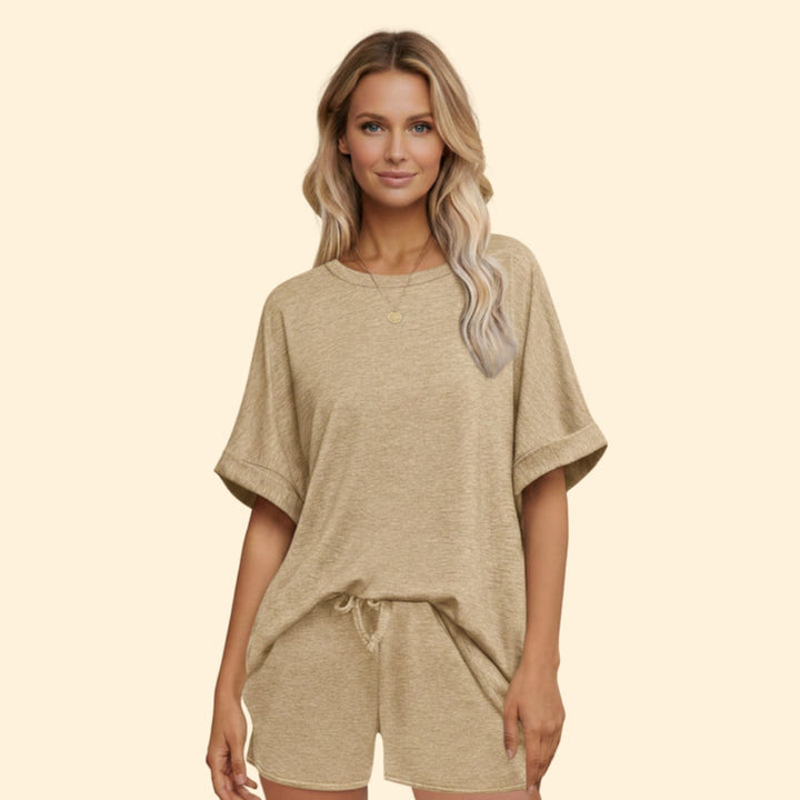 Women’s Casual T-Shirt with Drawstring Shorts