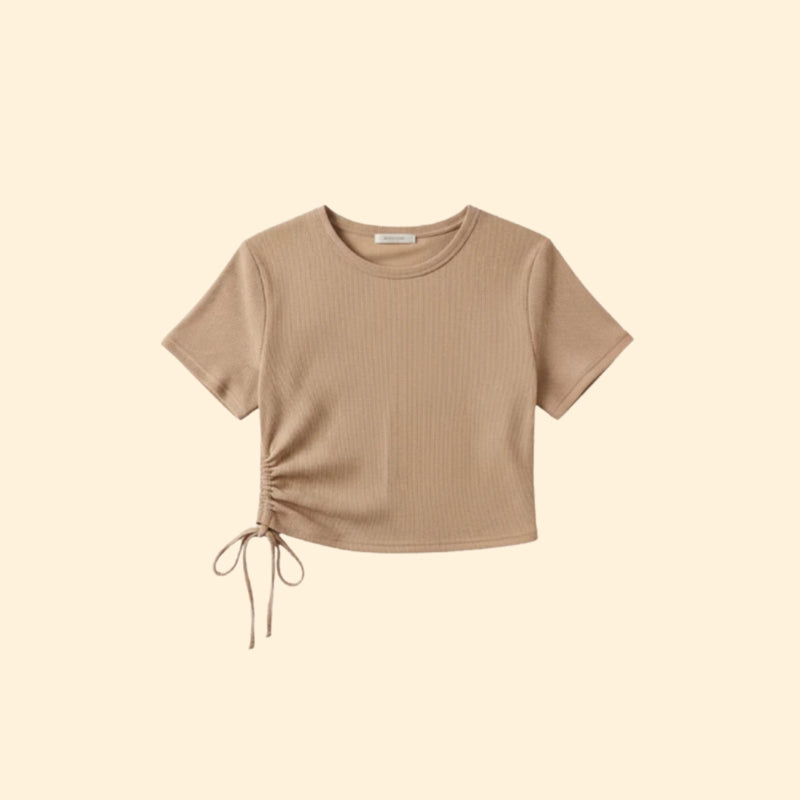 Women’s Casual T-Shirt with Drawstring Side