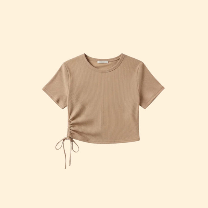 Women’s Casual T-Shirt with Drawstring Side