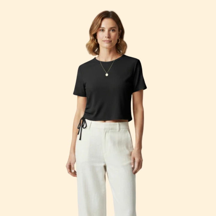 Women’s Casual T-Shirt with Drawstring Side