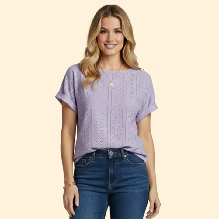 Women’s Casual T-Shirt with Lace Details