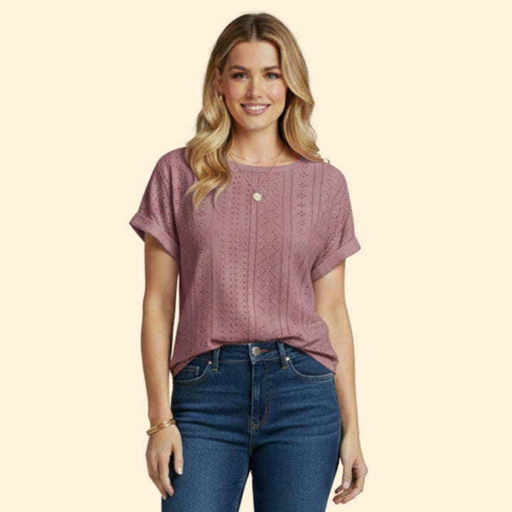Women’s Casual T-Shirt with Lace Details