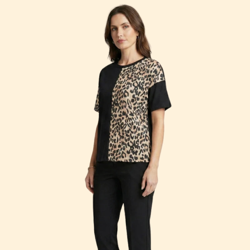 Women’s Casual T-Shirt with Leopard Print