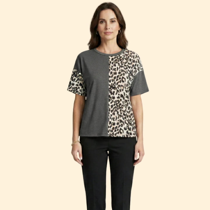 Women’s Casual T-Shirt with Leopard Print