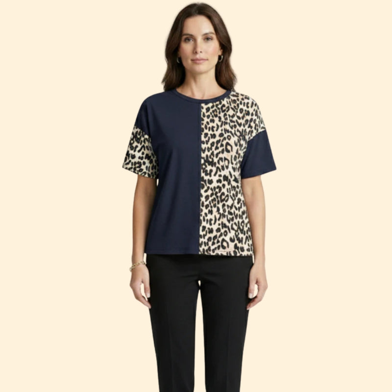 Women’s Casual T-Shirt with Leopard Print