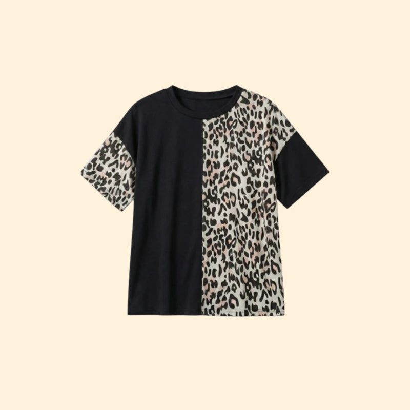 Women’s Casual T-Shirt with Leopard Print