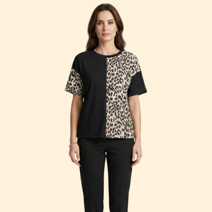 Women’s Casual T-Shirt with Leopard Print