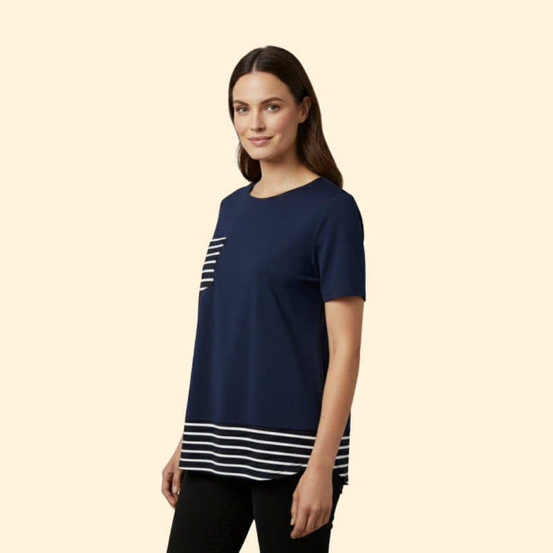 Women’s Casual T-Shirt with Striped Pocket