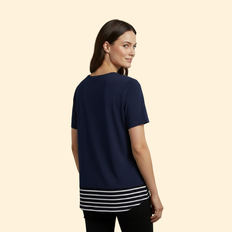 Women’s Casual T-Shirt with Striped Pocket