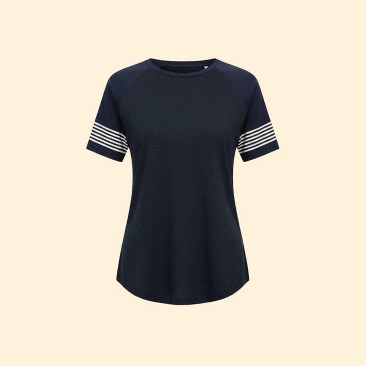 Women’s Casual T-Shirt with Striped Trim