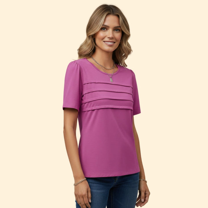 Women’s Casual T-Shirt with Textured Layer