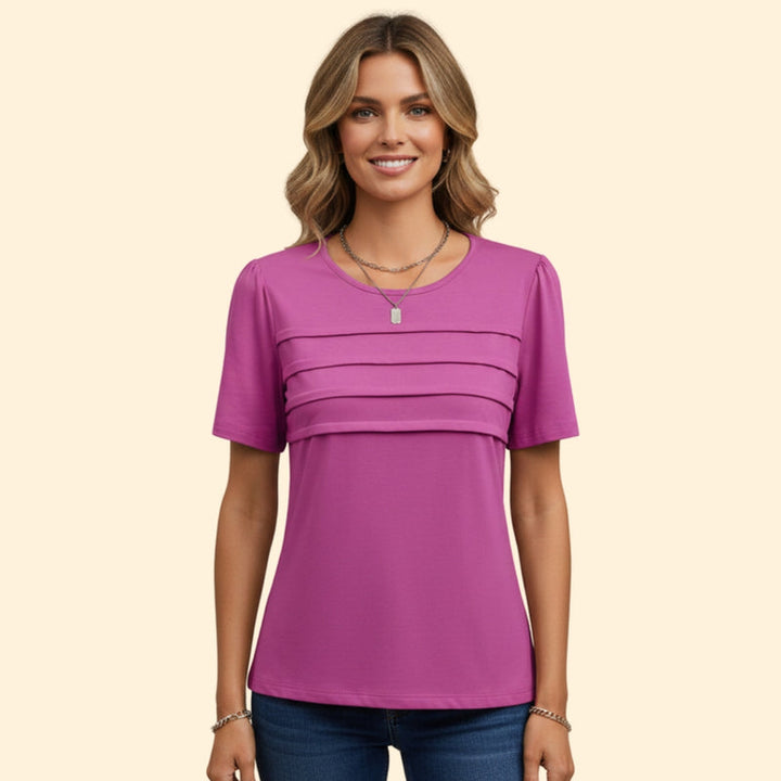 Women’s Casual T-Shirt with Textured Layer