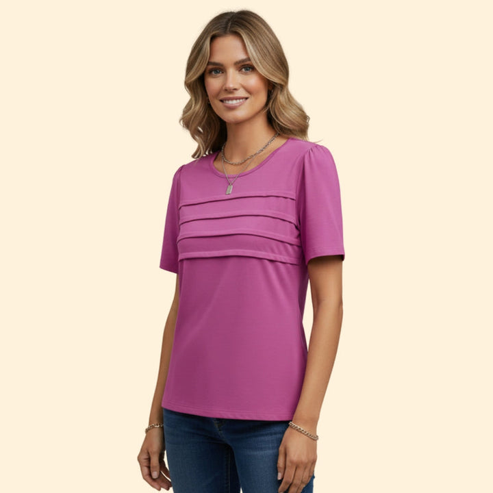 Women’s Casual T-Shirt with Textured Layer