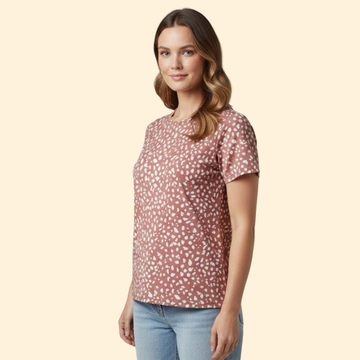 Women’s Casual T-Shirt with V-Neck Design