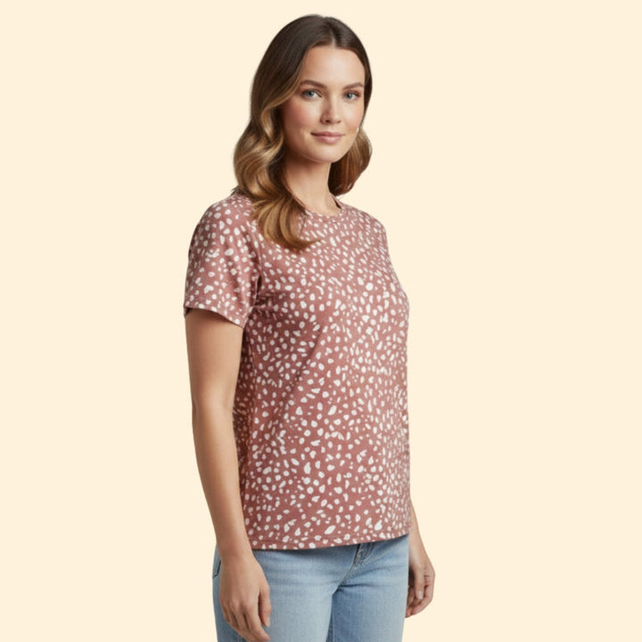 Women’s Casual T-Shirt with V-Neck Design