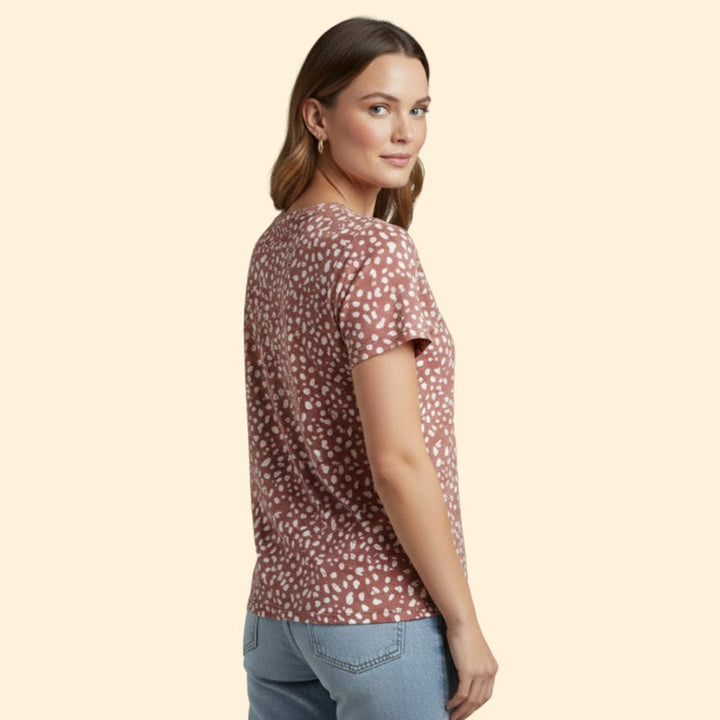 Women’s Casual T-Shirt with V-Neck Design