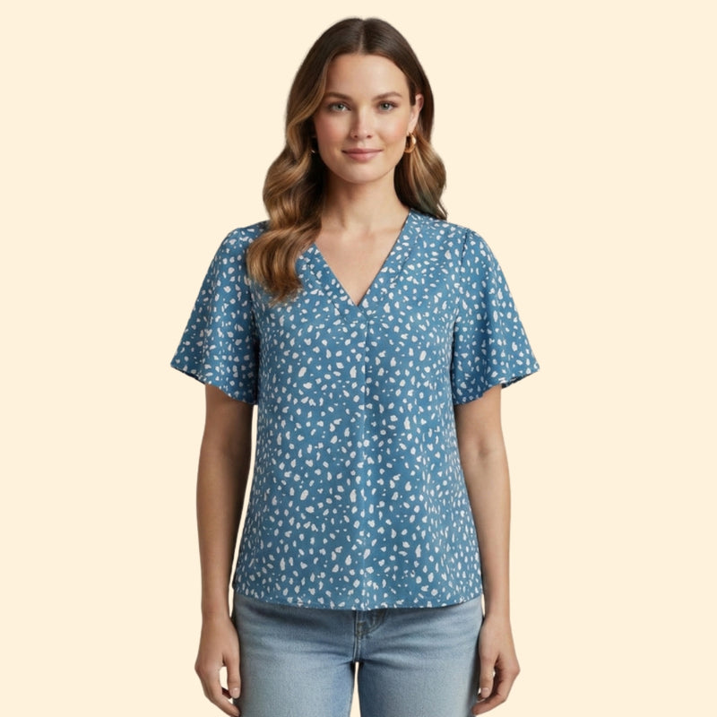 Women’s Casual T-Shirt with V-Neck Design
