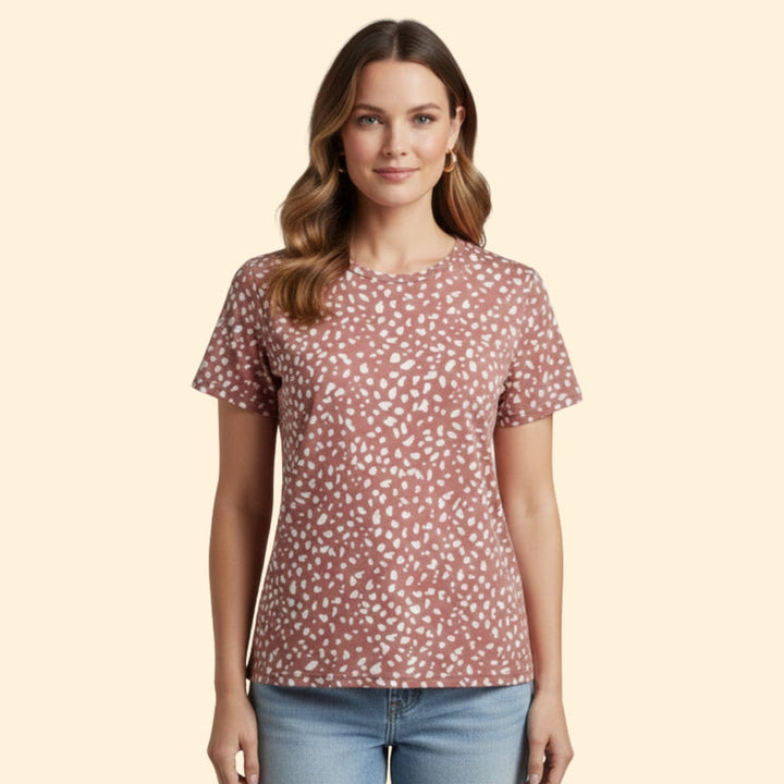 Women’s Casual T-Shirt with V-Neck Design