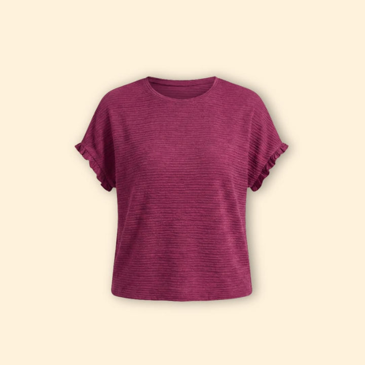 Women’s Casual Top with Ruffled Sleeves