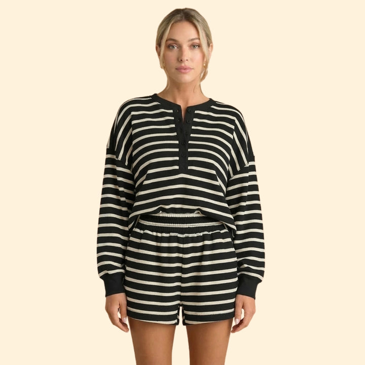 Women’s Casual Two-Piece Set with Stripes