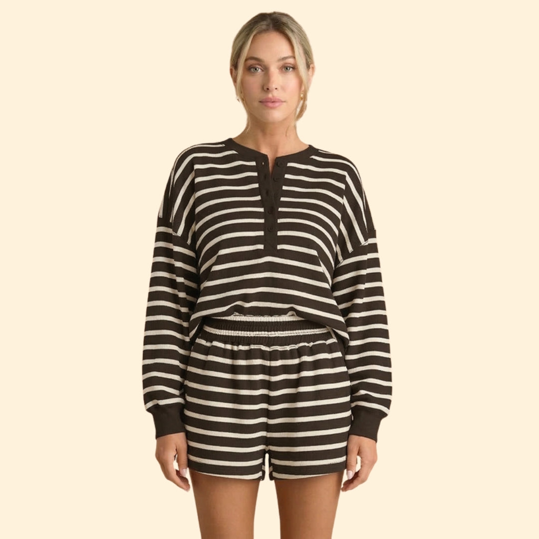 Women’s Casual Two-Piece Set with Stripes