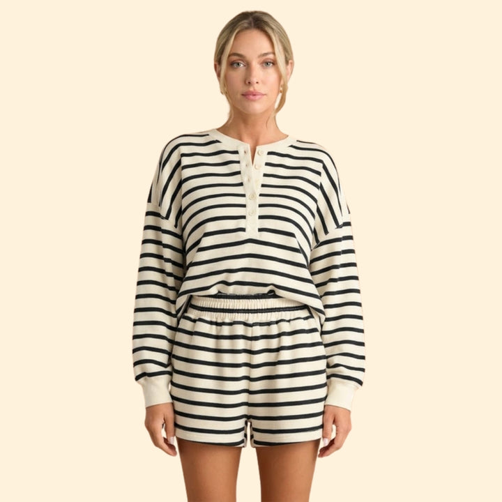 Women’s Casual Two-Piece Set with Stripes