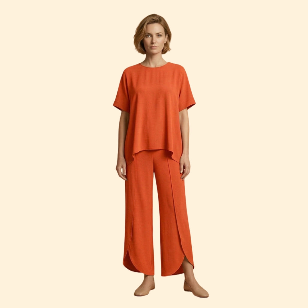 Women’s Casual Two-Piece Set with Wide Legs