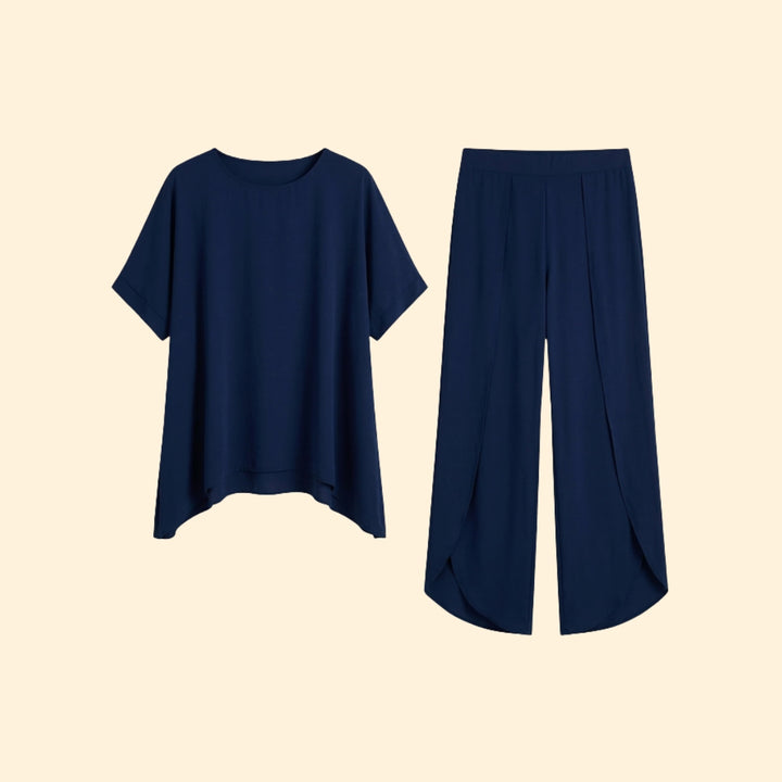 Women’s Casual Two-Piece Set with Wide Legs