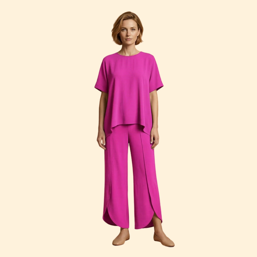 Women’s Casual Two-Piece Set with Wide Legs