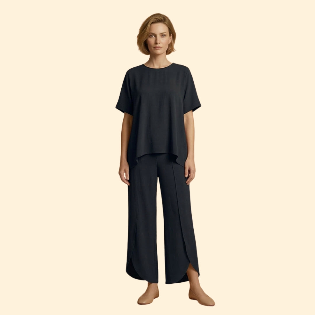 Women’s Casual Two-Piece Set with Wide Legs