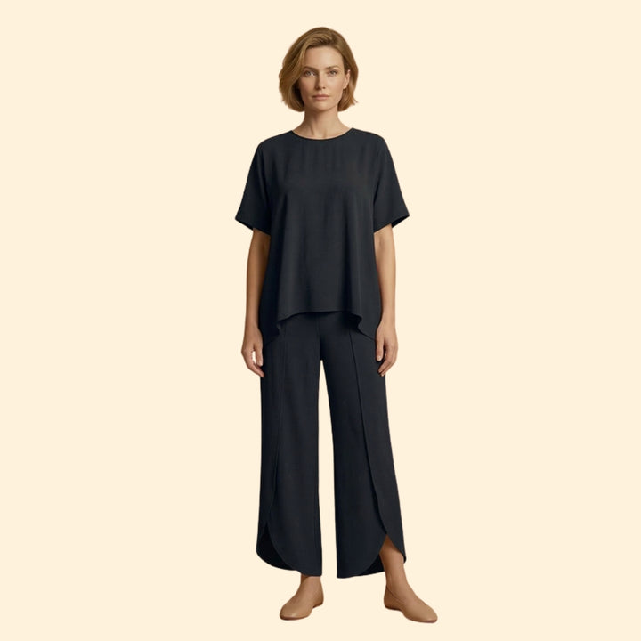 Women’s Casual Two-Piece Set with Wide Legs