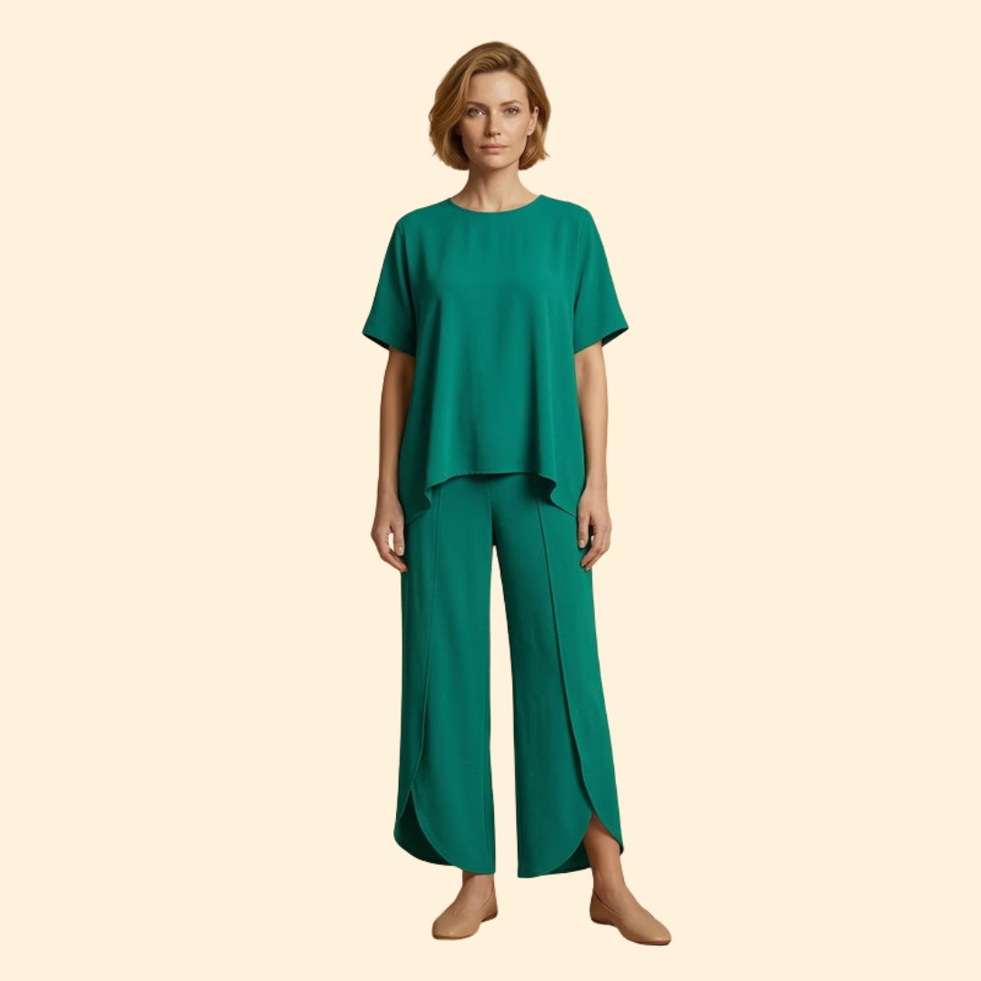 Women’s Casual Two-Piece Set with Wide Legs