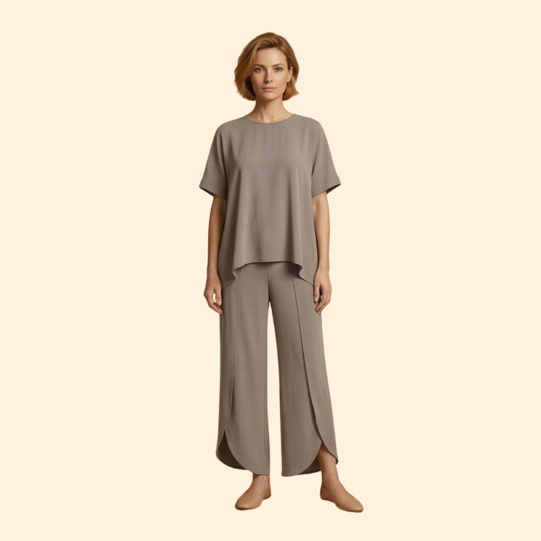 Women’s Casual Two-Piece Set with Wide Legs