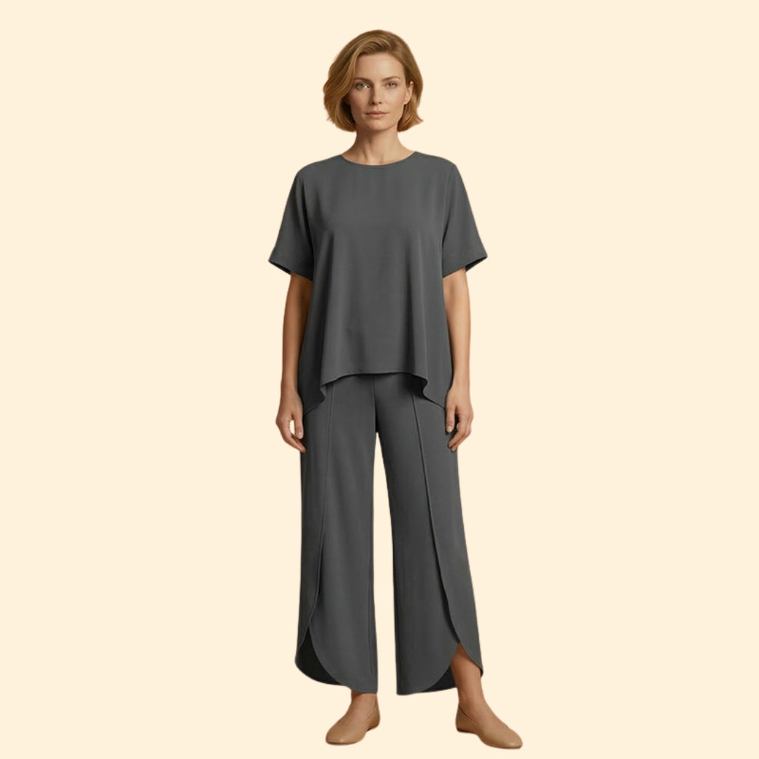 Women’s Casual Two-Piece Set with Wide Legs
