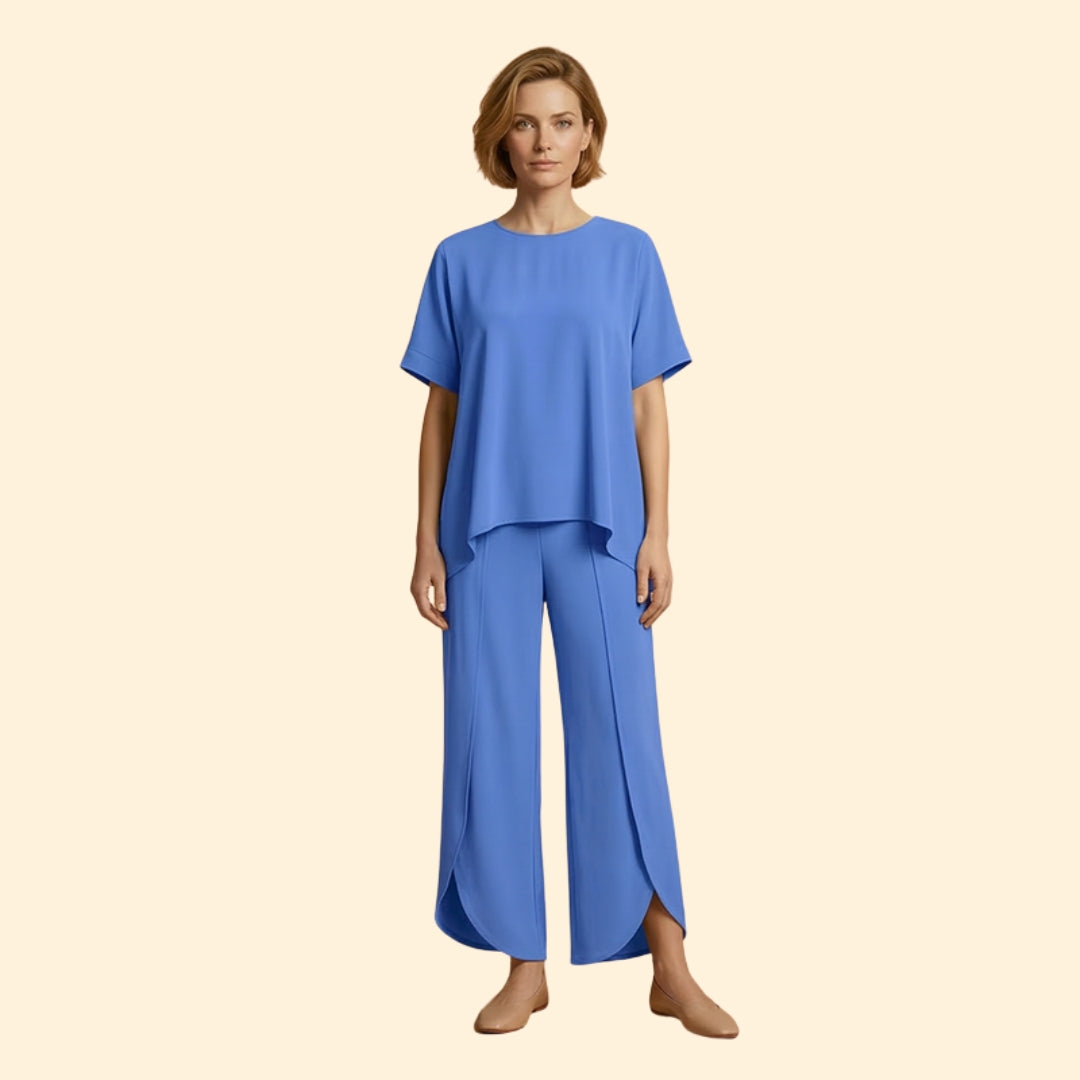 Women’s Casual Two-Piece Set with Wide Legs