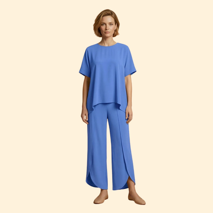 Women’s Casual Two-Piece Set with Wide Legs