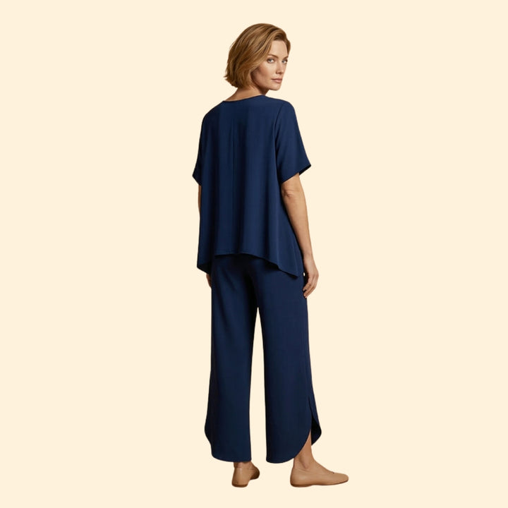 Women’s Casual Two-Piece Set with Wide Legs