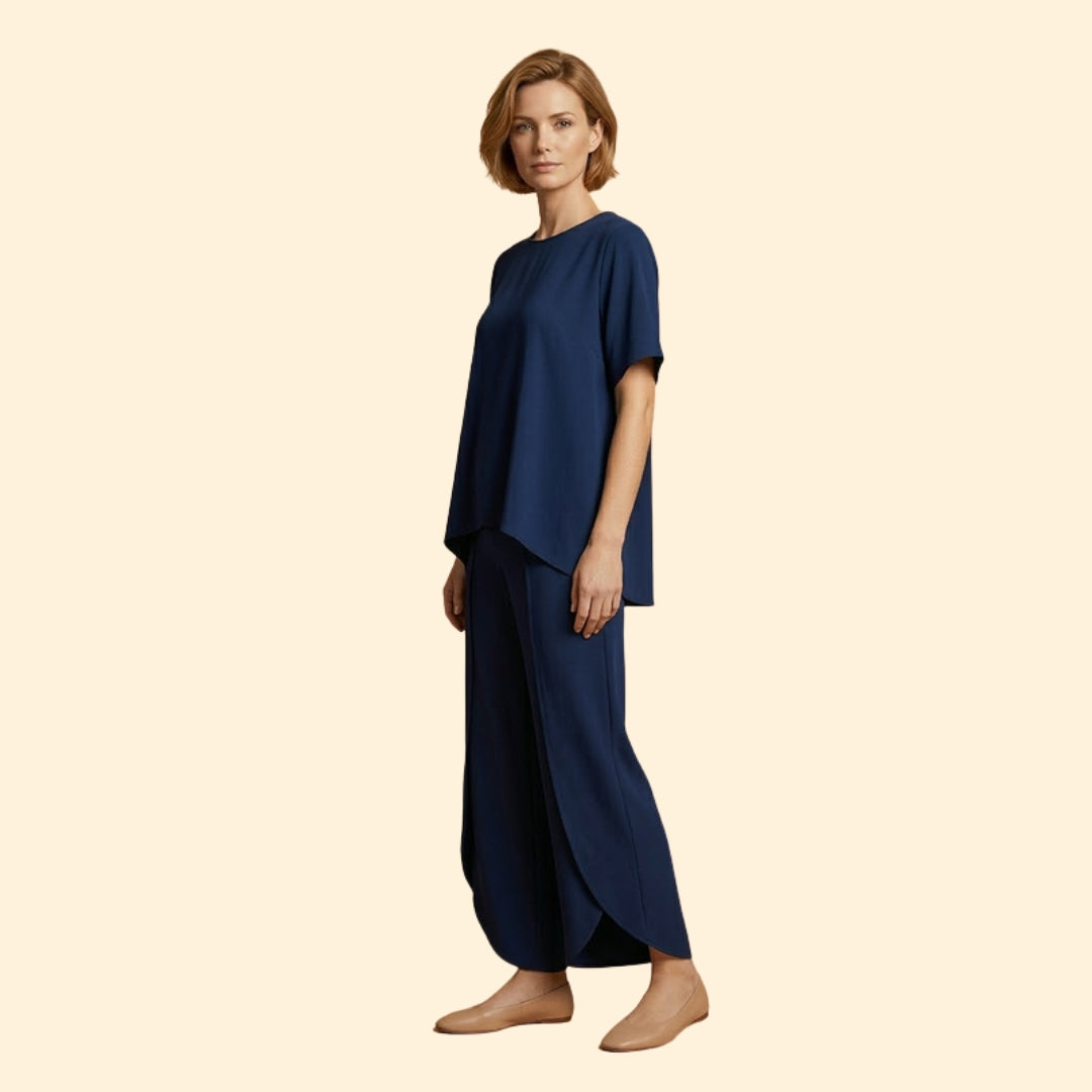 Women’s Casual Two-Piece Set with Wide Legs