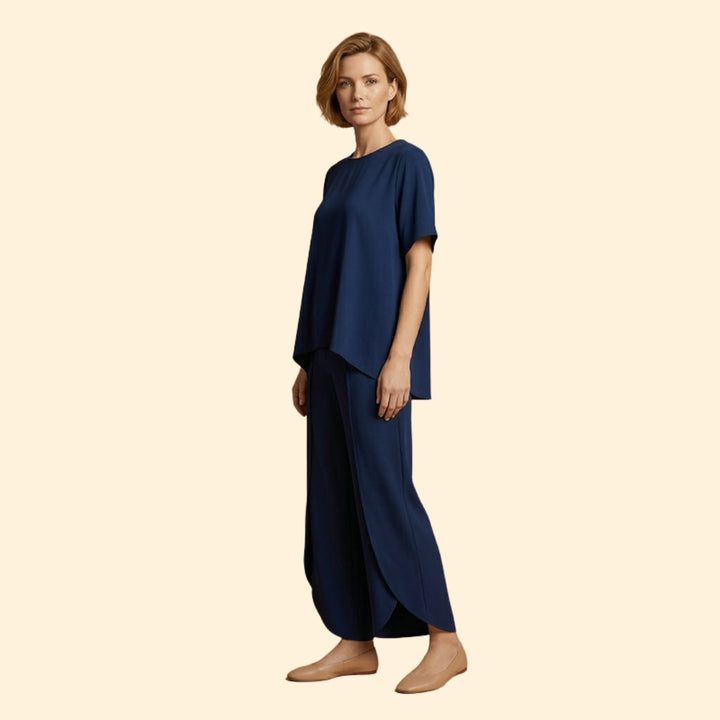 Women’s Casual Two-Piece Set with Wide Legs