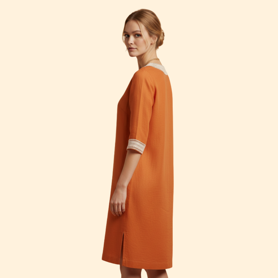 Women's Casual V-Neck Cotton Dress