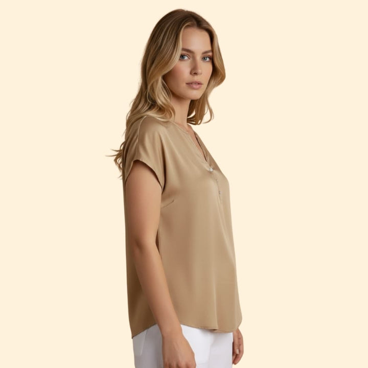 Women’s Casual V-neck blouse with Loose Fit