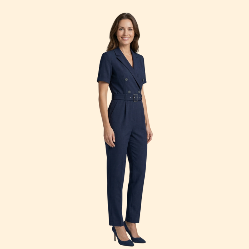 Women’s Chic Jumpsuit Double-Breasted Design