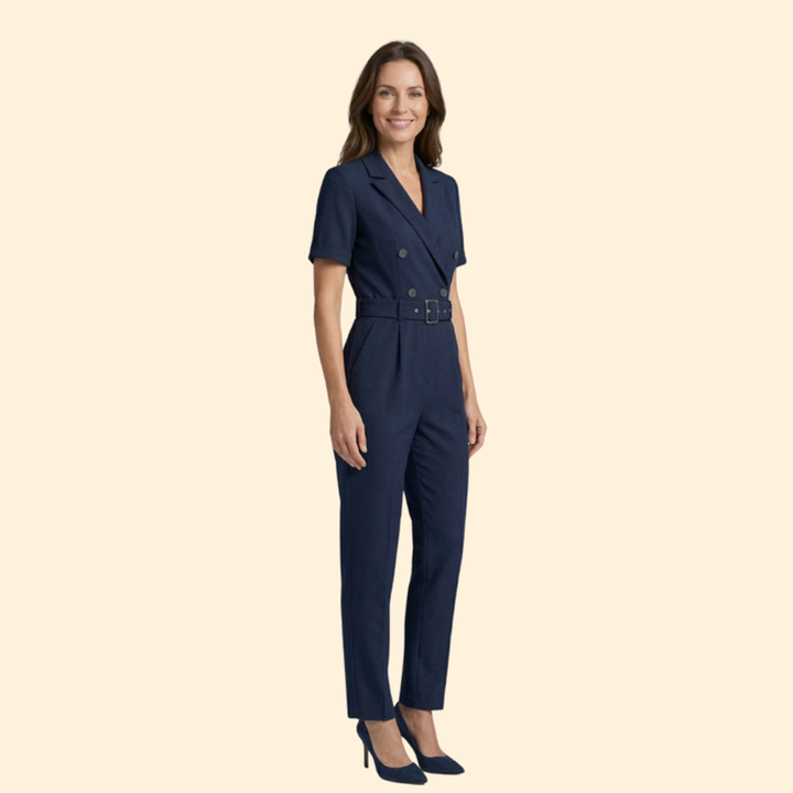Women’s Chic Jumpsuit Double-Breasted Design