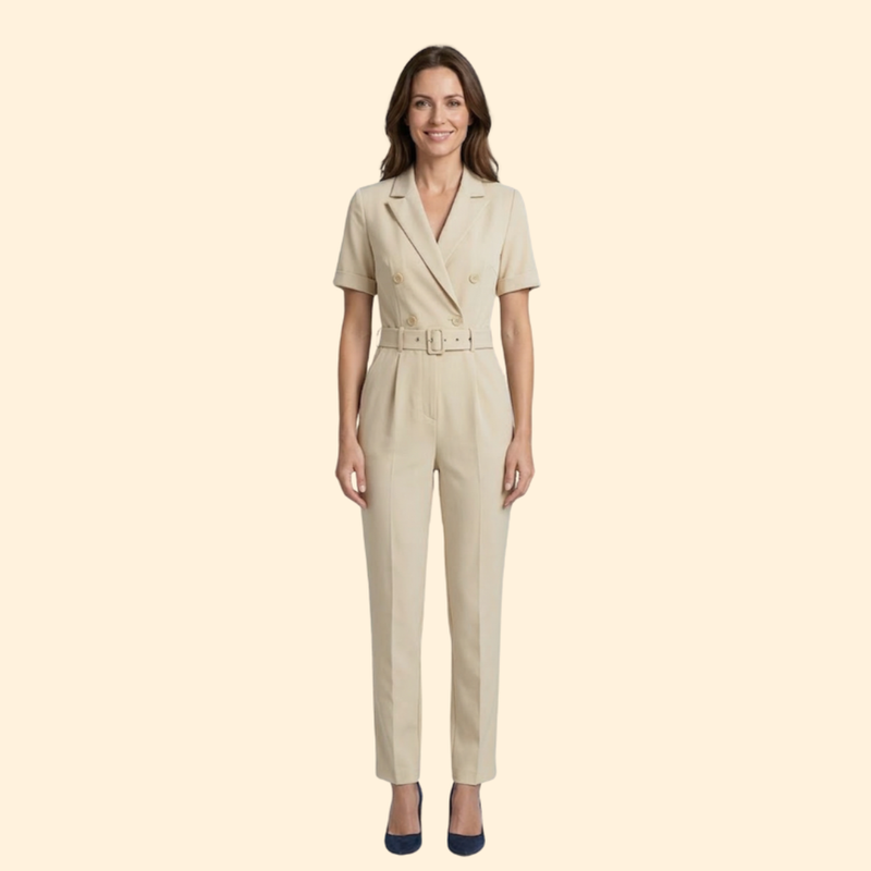 Women’s Chic Jumpsuit Double-Breasted Design
