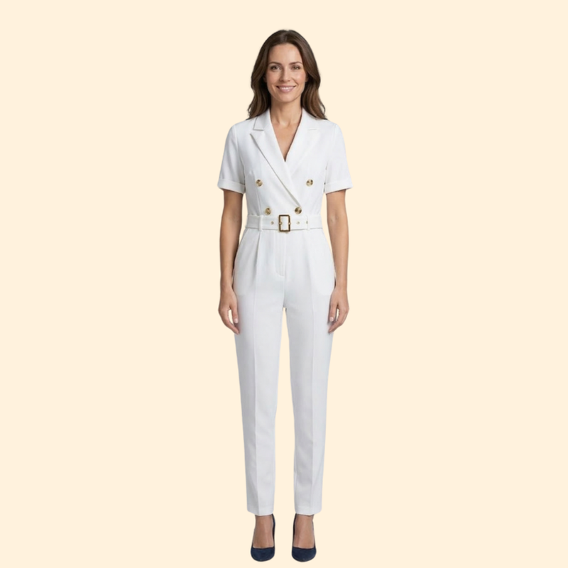 Women’s Chic Jumpsuit Double-Breasted Design